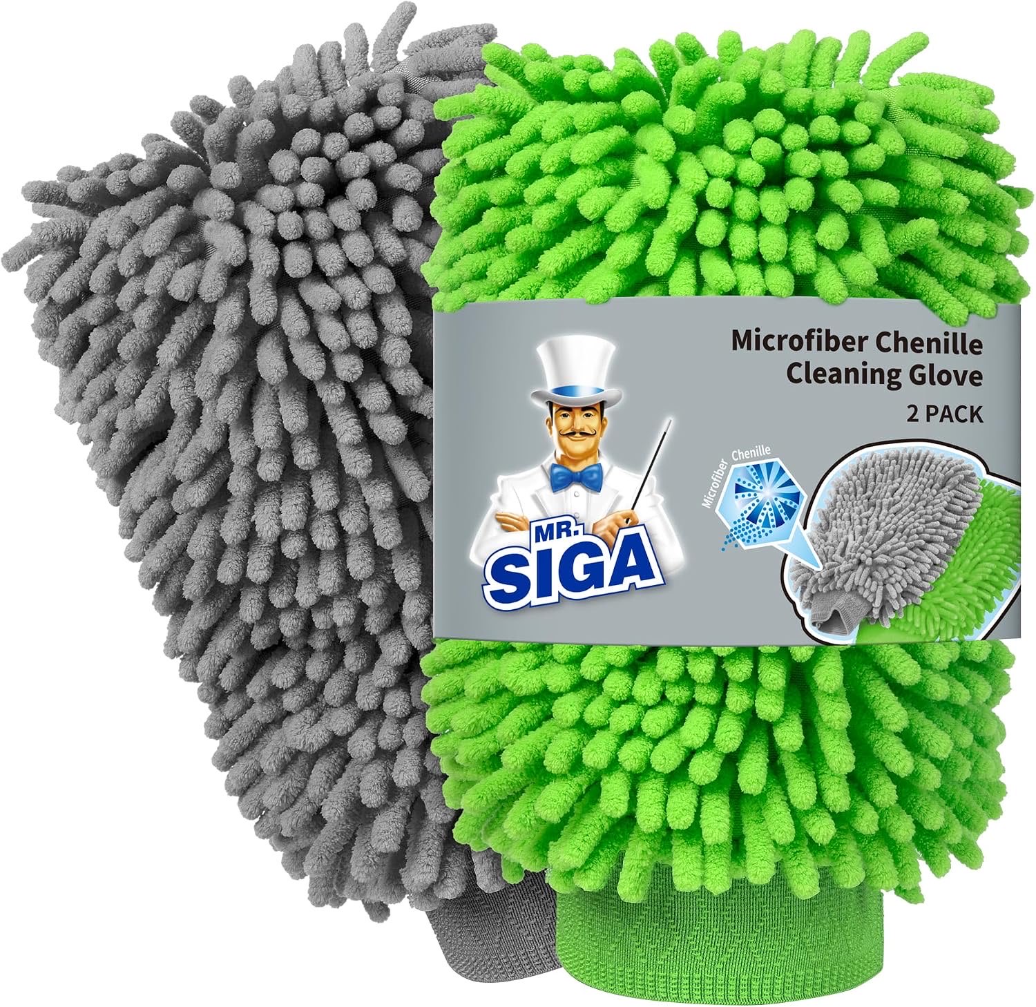 MR.SIGA MR.SIGA Chenille-Waschhandschuh