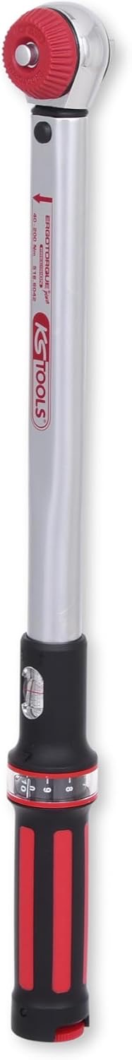 KS Tools Drehmomentschlüssel 1/2 Zoll 516.6042 I 40-200 Nm I Präzisions Schraubenschlüssel mit Quick-Lock Drehknopf-Umsteck-Ratschenkopf & Doppelskala
