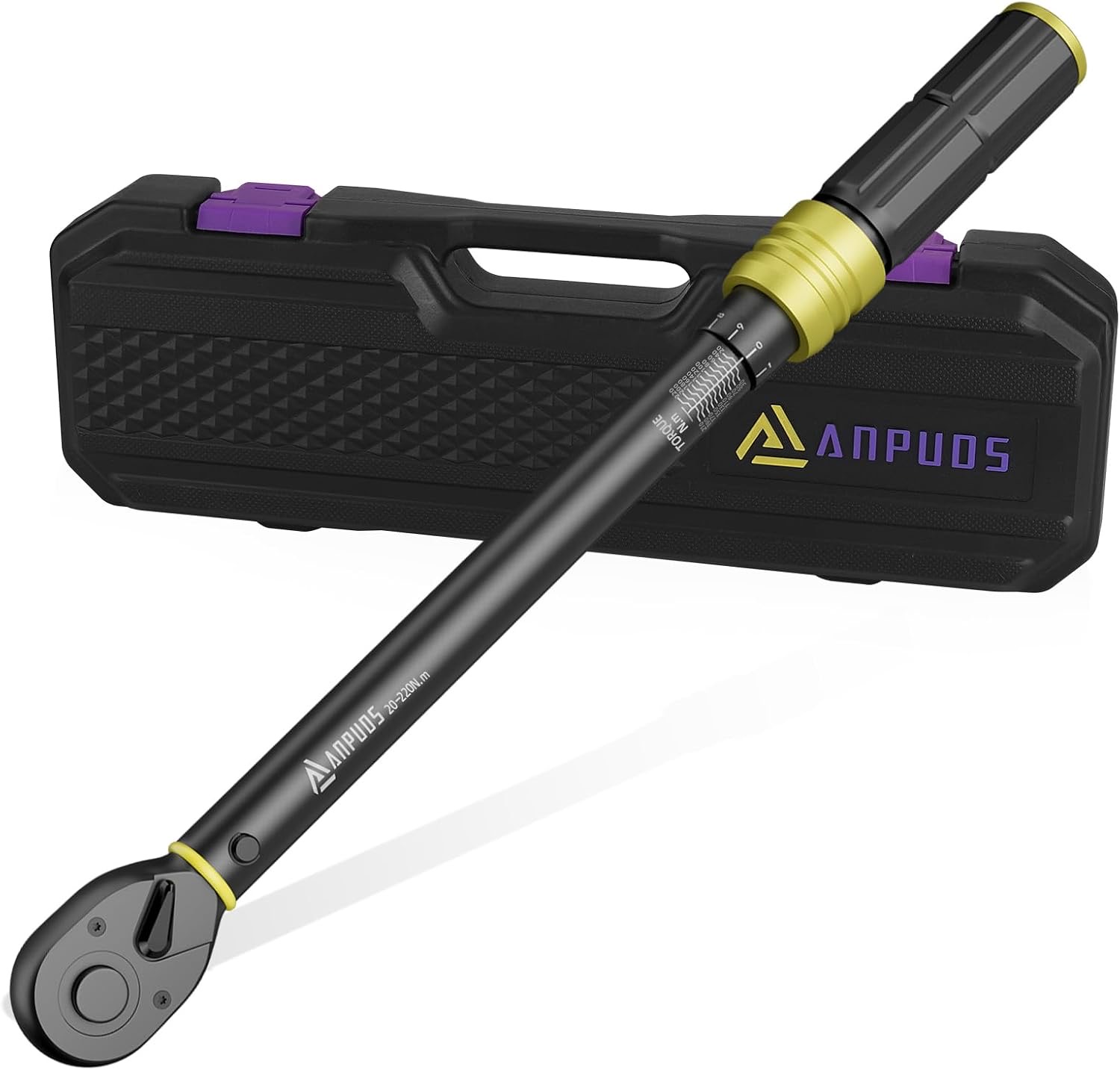 ANPUDS Drehmomentschlüssel 1/2 Zoll 20-220 Nm, Für Auto, 72 Zähne Ratsche