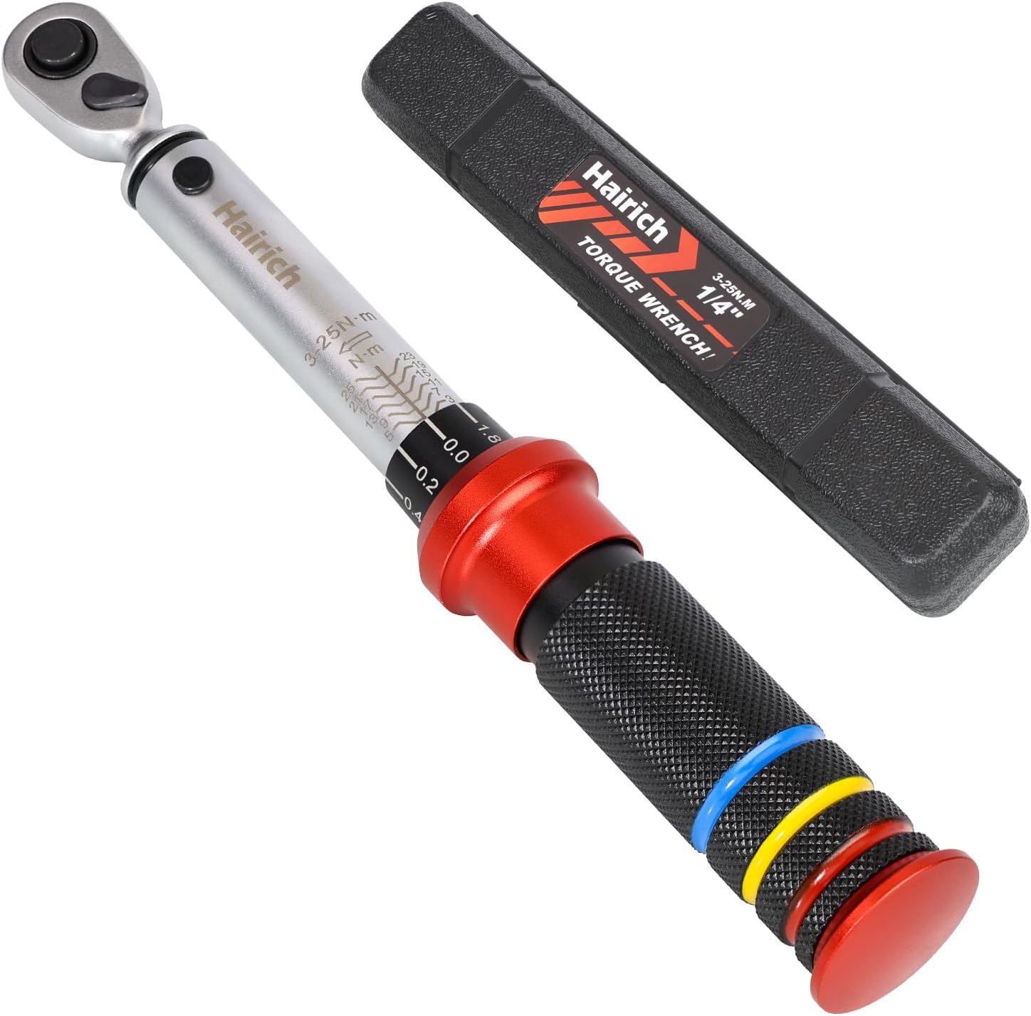 Drehmomentschlüssel Fahrrad 1/4 Zoll, 3-25Nm, Klein Torque Wrench Set, ±3% Fehlergenauigkeit Drehmoment-Schlüssel mit 72 Zähne Wende Ratschenkopf