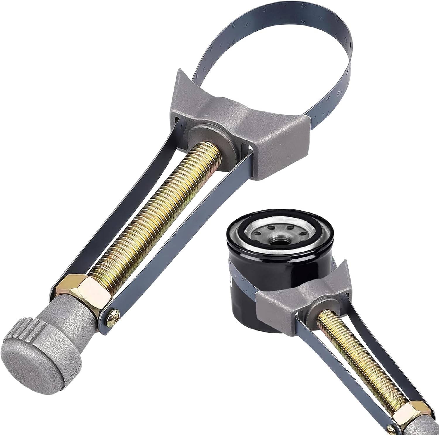 Ölfilterschlüssel mit Metallband, Ölfilter Ausbau Werkzeugriemen Schlüsseldurchmesser Einstellbar, Motorrad Ölfilterschlüssel Set für Öl,Auto,Lkw,60mm bis 120mm