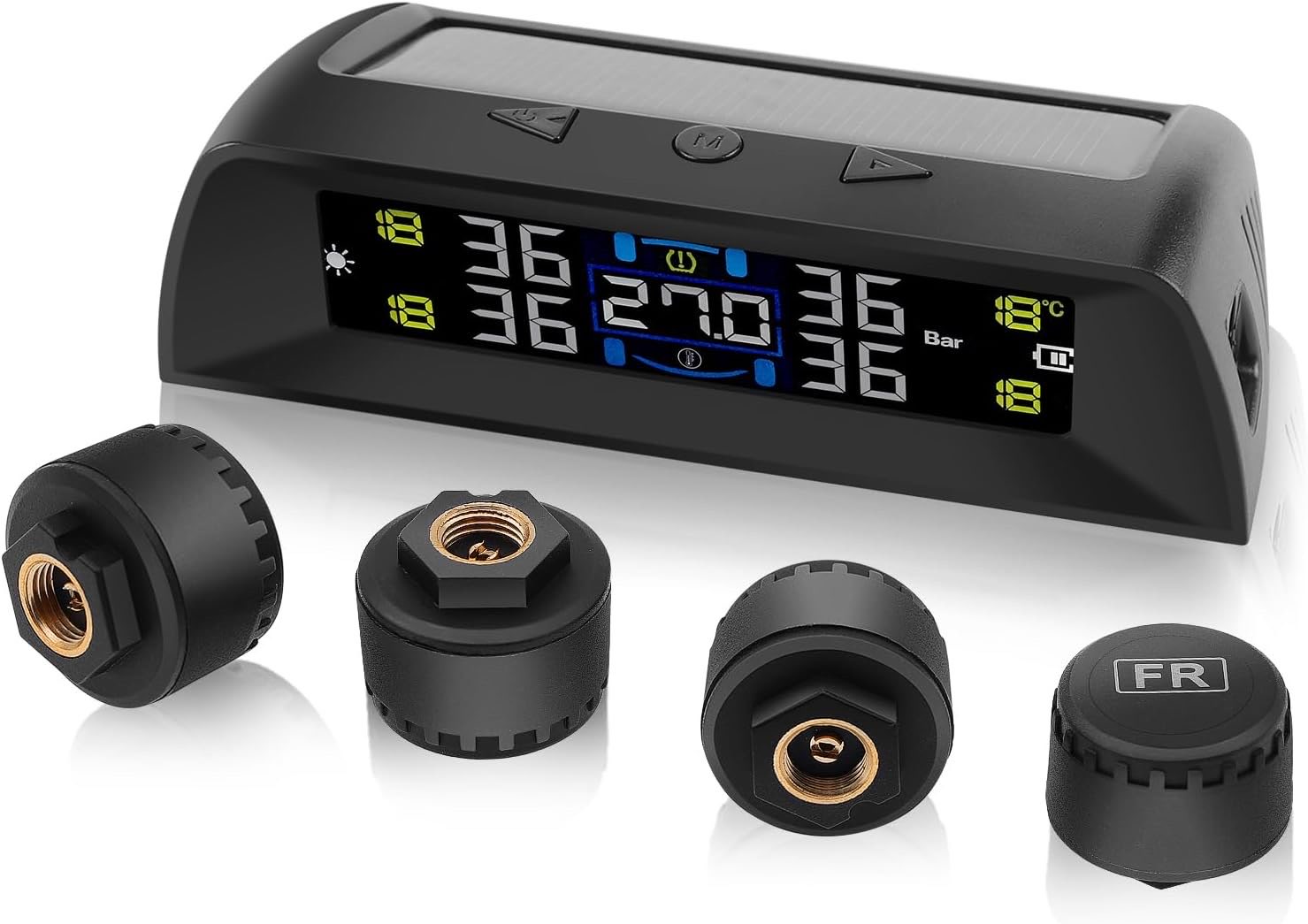 KAOLALI TPMS Reifendruckkontrollsystem mit Innenraumtemperaturanzeige