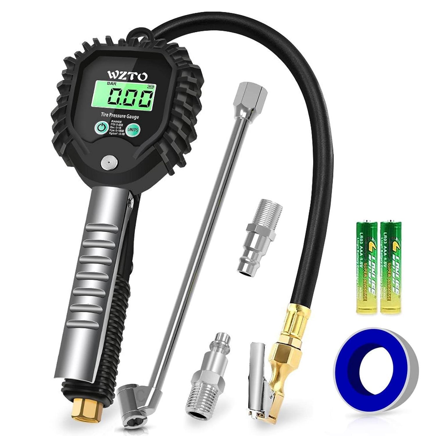 WZTO digitaler Reifenfüller, 0–18 bar