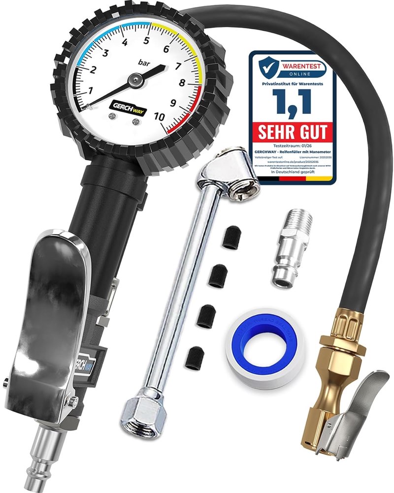 GERCHWAY Reifenfüller 0–10 bar, 50 cm