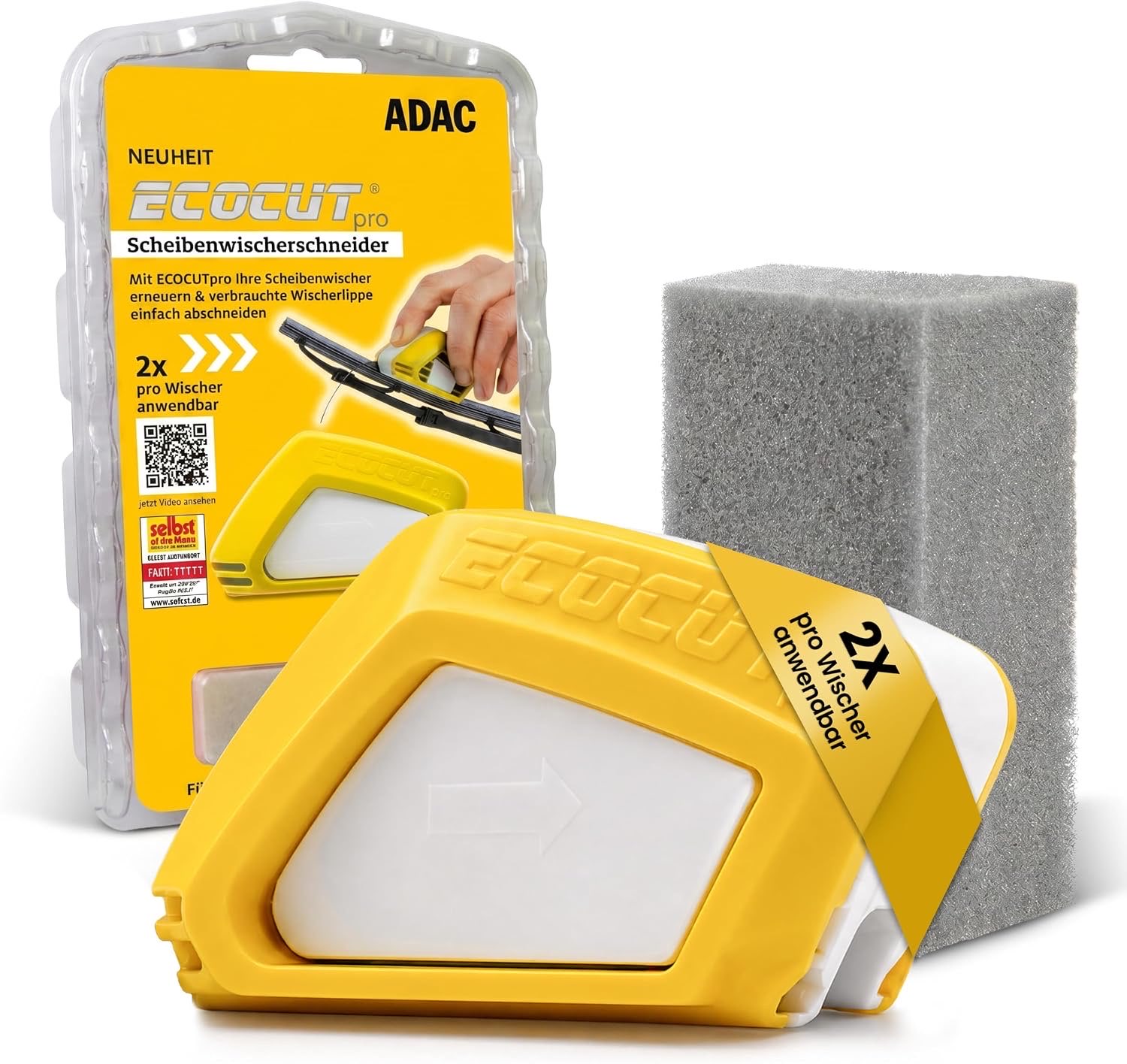 OK Cars ADAC ECOCUT pro Scheibenwischer-Schneider inkl. Schwamm