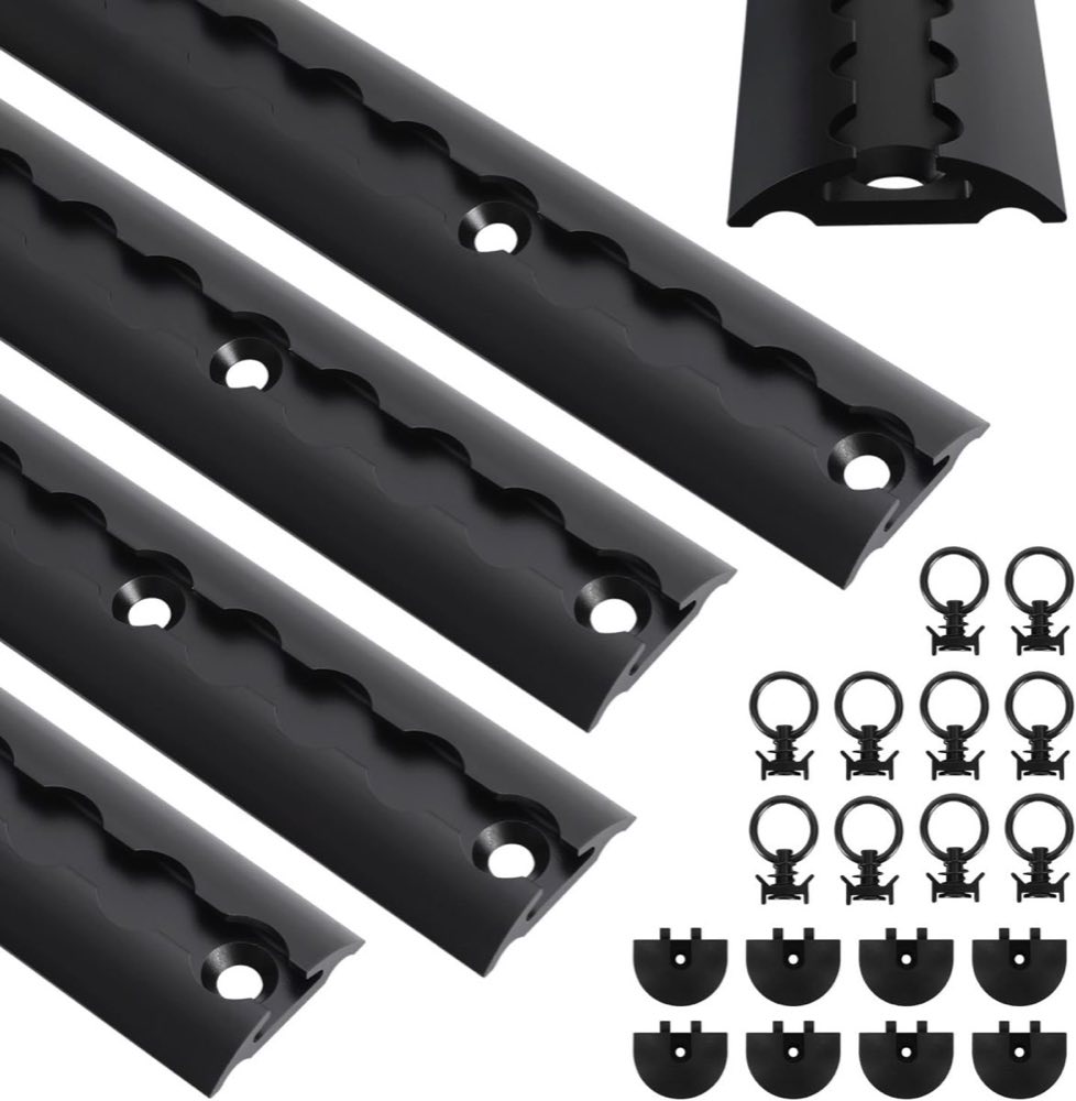 Airlineschiene Aluminium 4x1m Halbrund - Schwarz