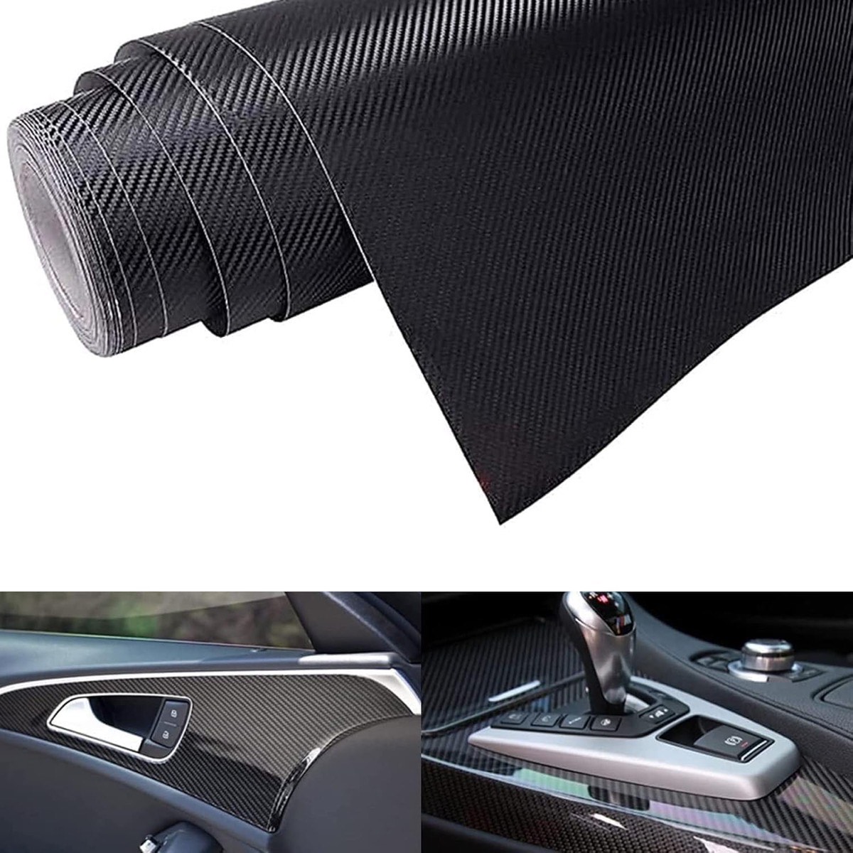 UOCAI 6D Carbonfolie Schwarz 30 × 160 cm