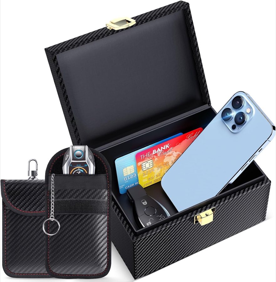 lanpard Keyless Go Schutz Autoschlüssel Box, Keyless Go Faraday Box für Sicheren, Kreditkarte und Autoschlüssel (faraday box set)