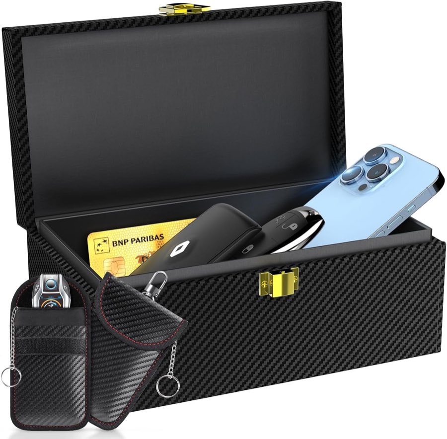lanpard Keyless Go Schutz Autoschlüssel Box, Keyless Go Faraday Box für Sicheren, Kreditkarte und Autoschlüssel (RFIDBOX)