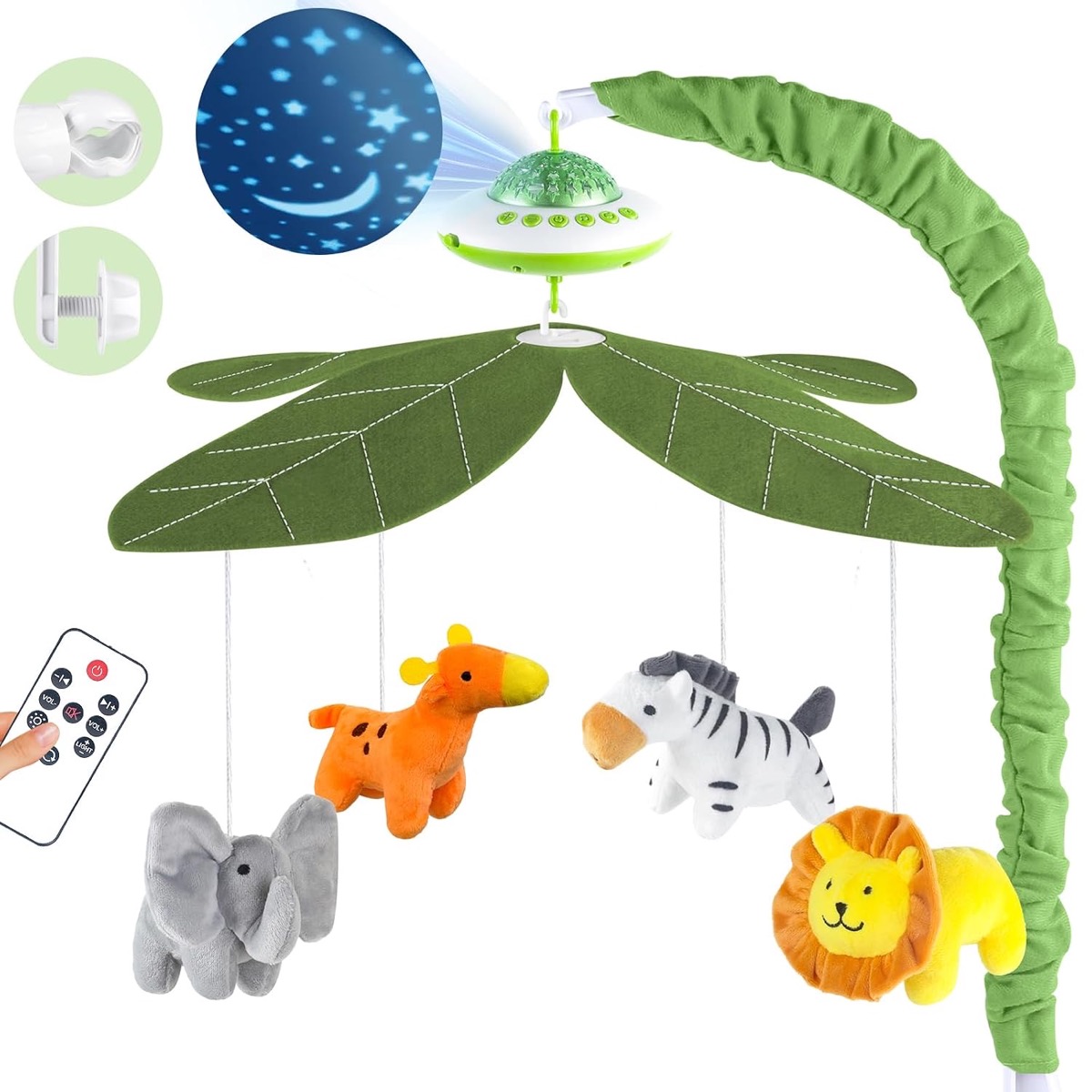 VZO Baby-Mobile mit Musik und Projektion, Grün
