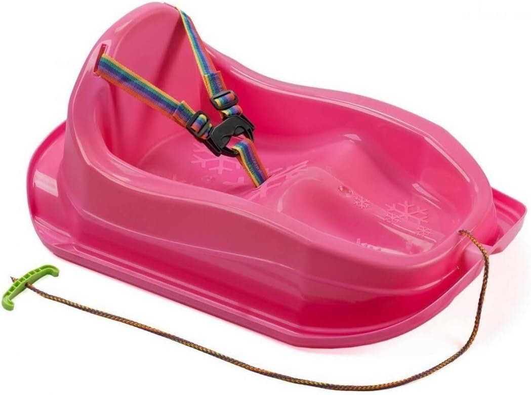 MARMAT Kinderschlitten mit Sicherheitsgurt, Rosa
