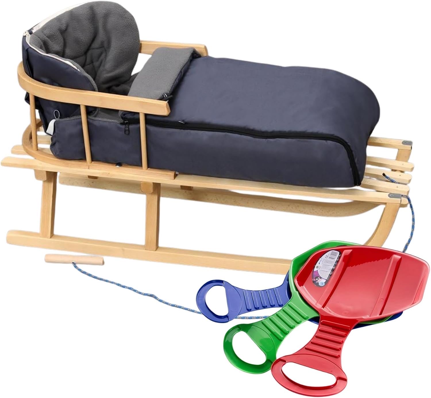BirnePower BirnePower Holzschlitten-Komplettset 90 cm
