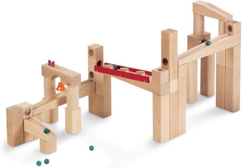 HABA 1136 Kugelbahn-Bausatz, Holzkugelbahn ab 4 Jahren, 42 Teile