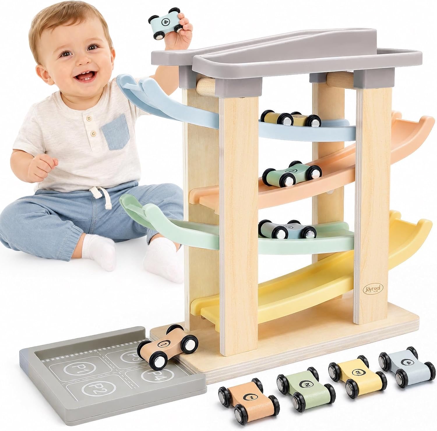 Joyreal Joyreal Kugelbahn Baby Holz, 4 Spuren