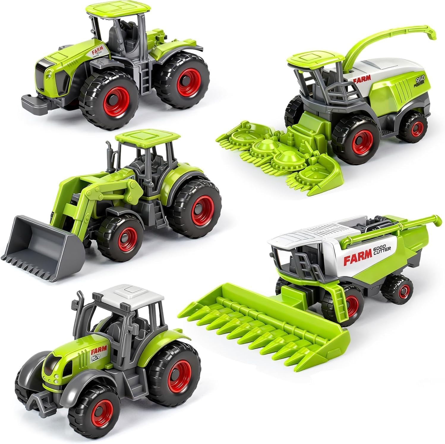 Mini-Traktoren 5er-Set