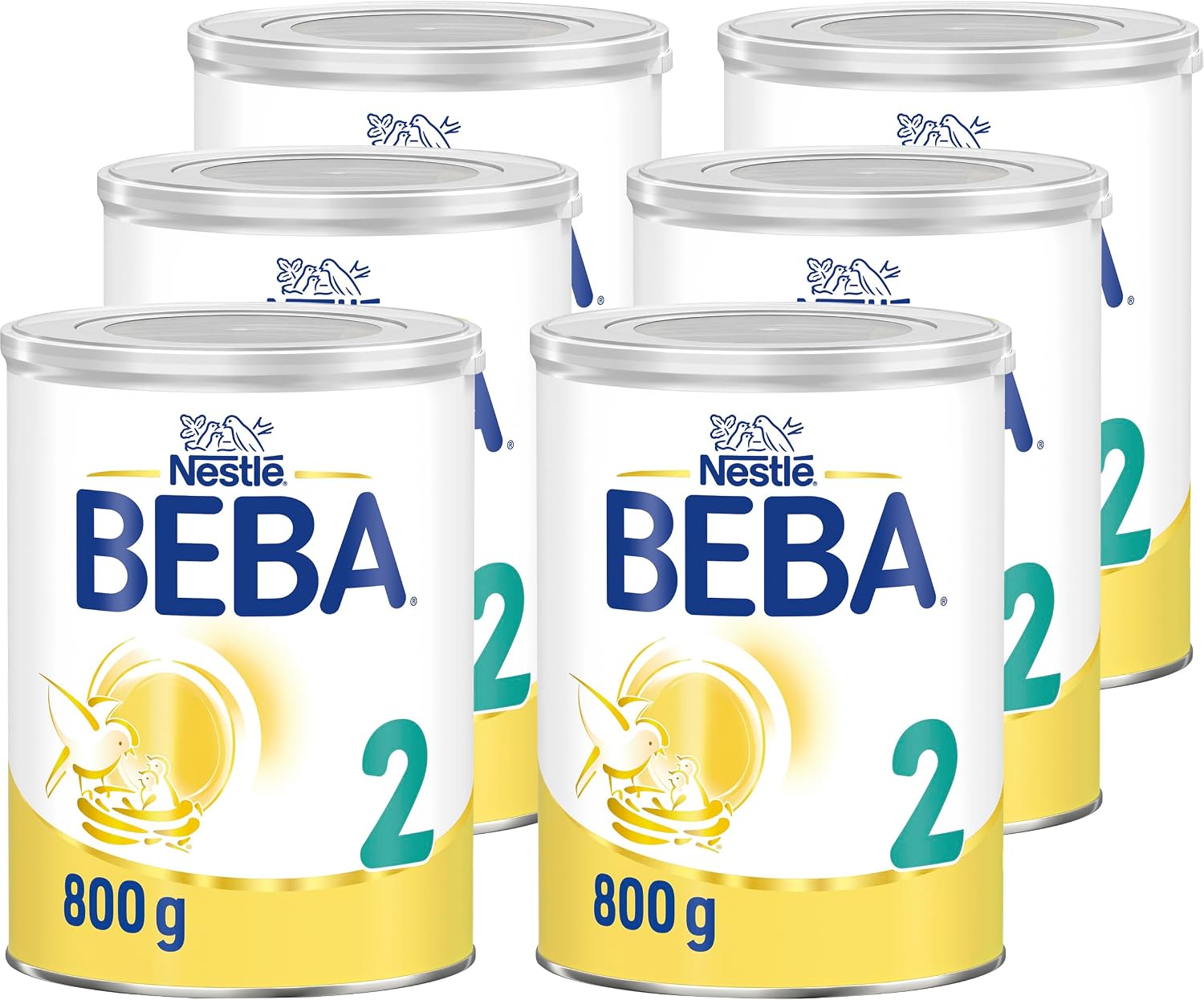 BEBA 2 Folgemilch (6 x 800 g), nach dem 6. Monat