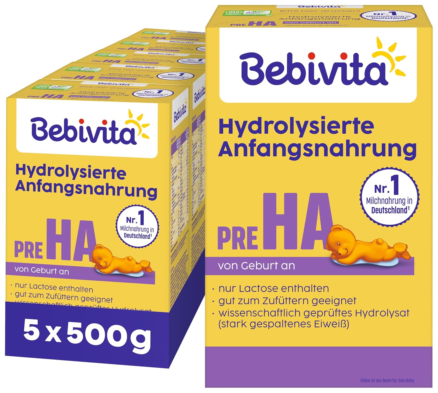 Bebivita PRE HA (5 x 500 g), von Geburt an