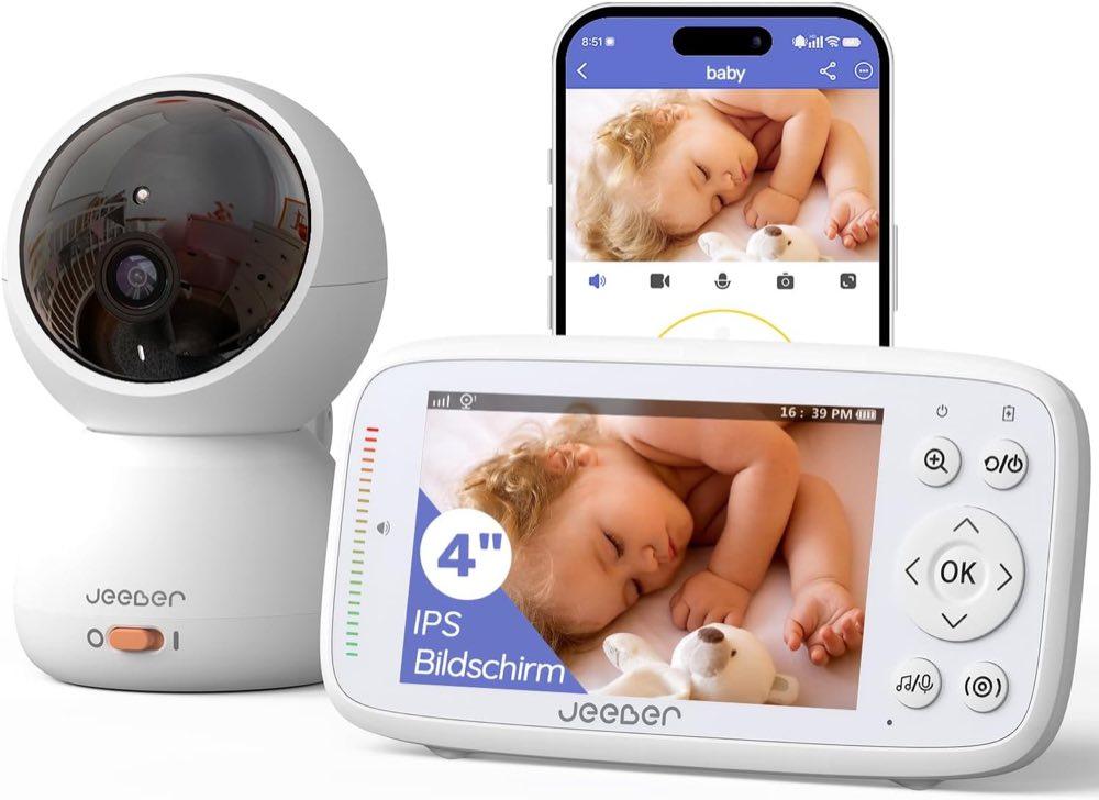 Jeeber WLAN-Babyphone VB816PRO, 4-Zoll-IPS