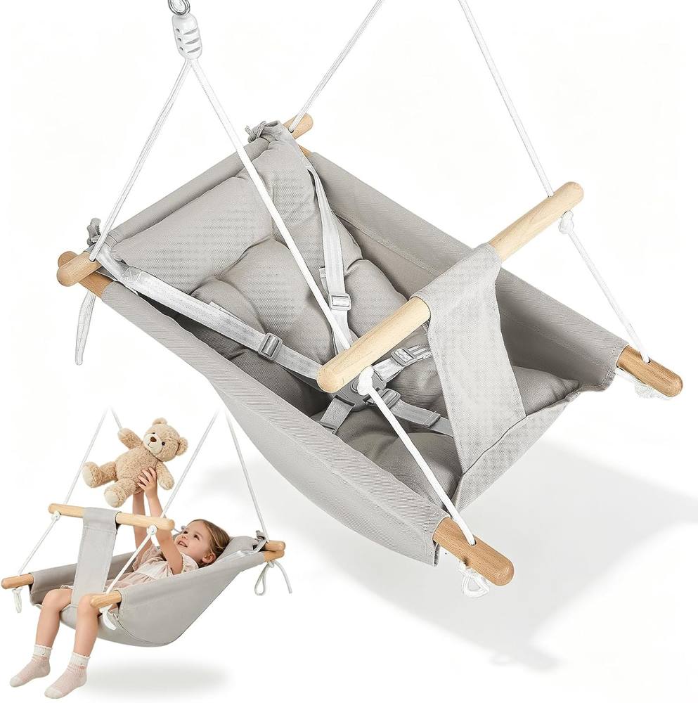 Eirolace 3-in-1 Holz-Hängeschaukel (6–36 Monate)