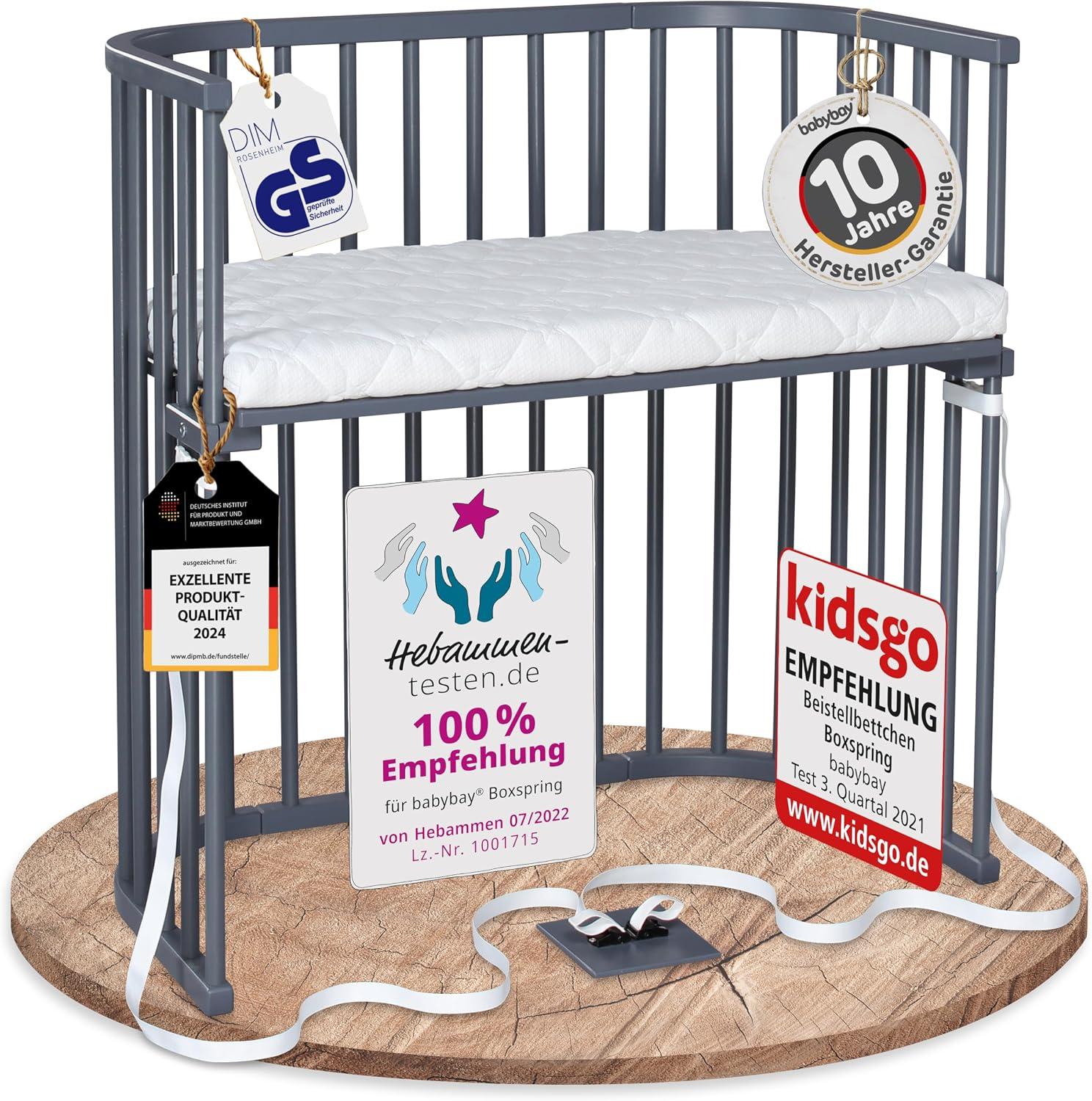 babybay Boxspring schiefergrau inkl. Matratze