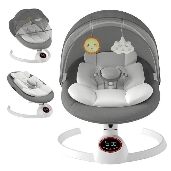 cozydwells elektrische Babywippe, grau