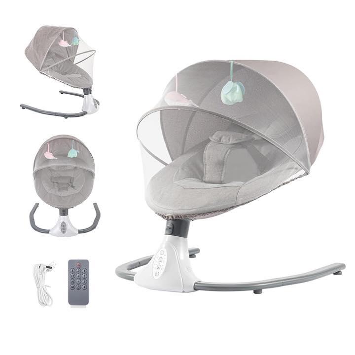 TONFEION elektrische Babywippe, grau