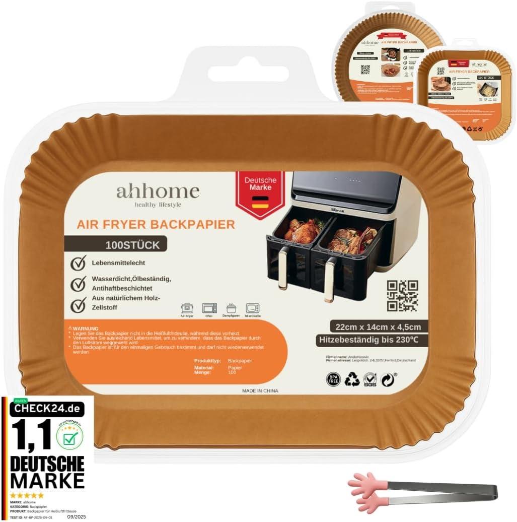 ahhome Airfryer 100 Stück plus Zange