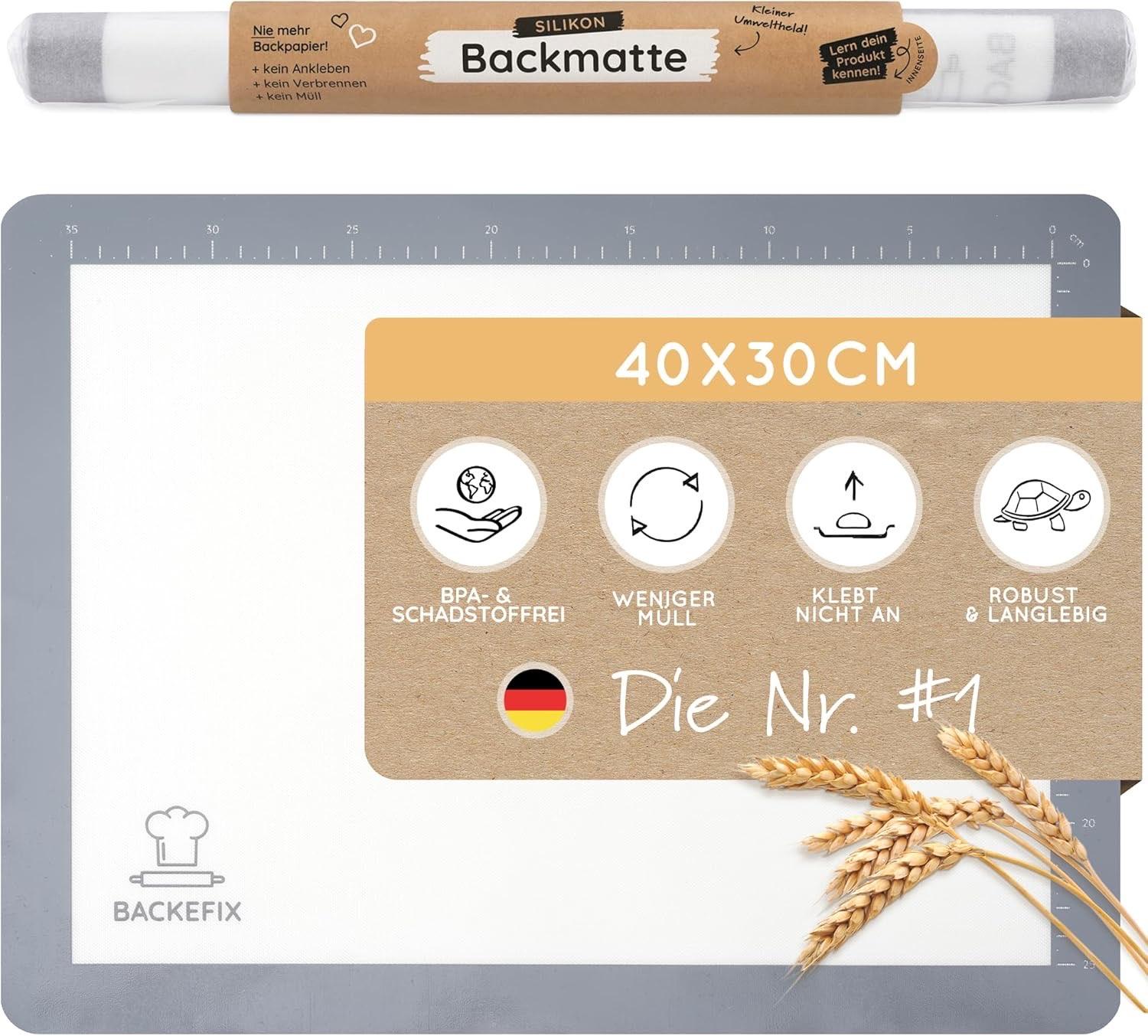 Backefix Silikon-Backmatte 40 × 30 cm Grau