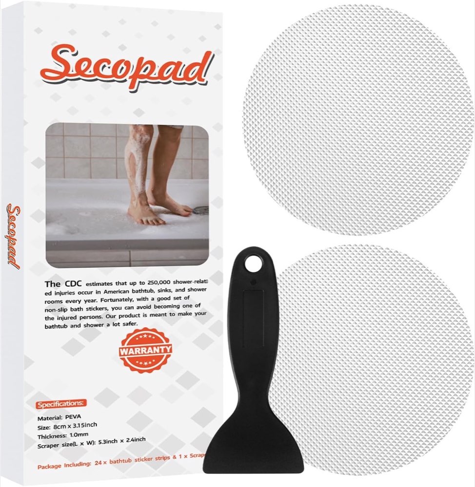 Secopad 24 runde Anti-Rutsch-Aufkleber, transparent – Testsieger Anti-Rutsch-Streifen Dusche