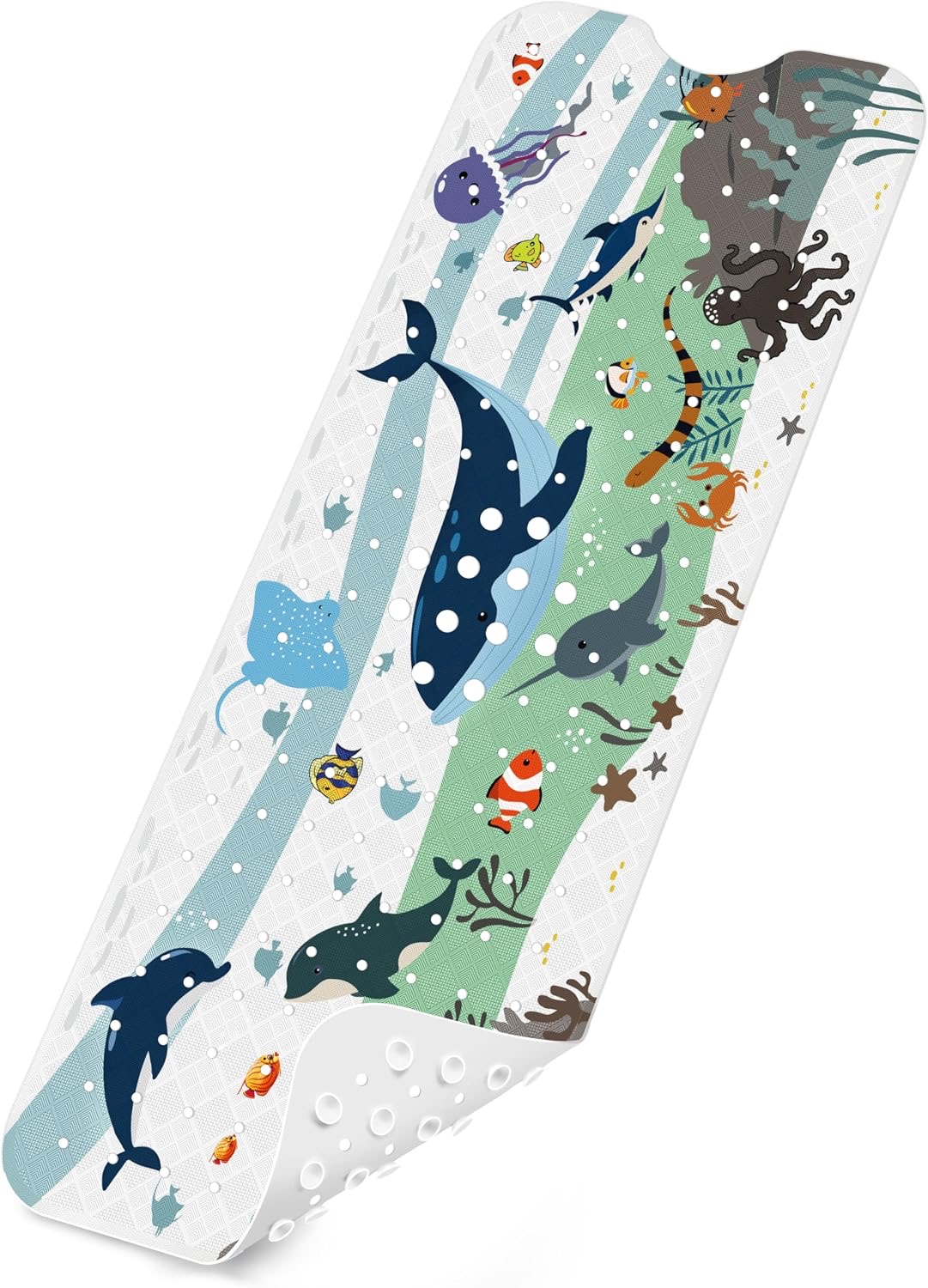YINSHENYS Badewannenmatte Kinder, weißes Sandmeer, 100 × 40 cm