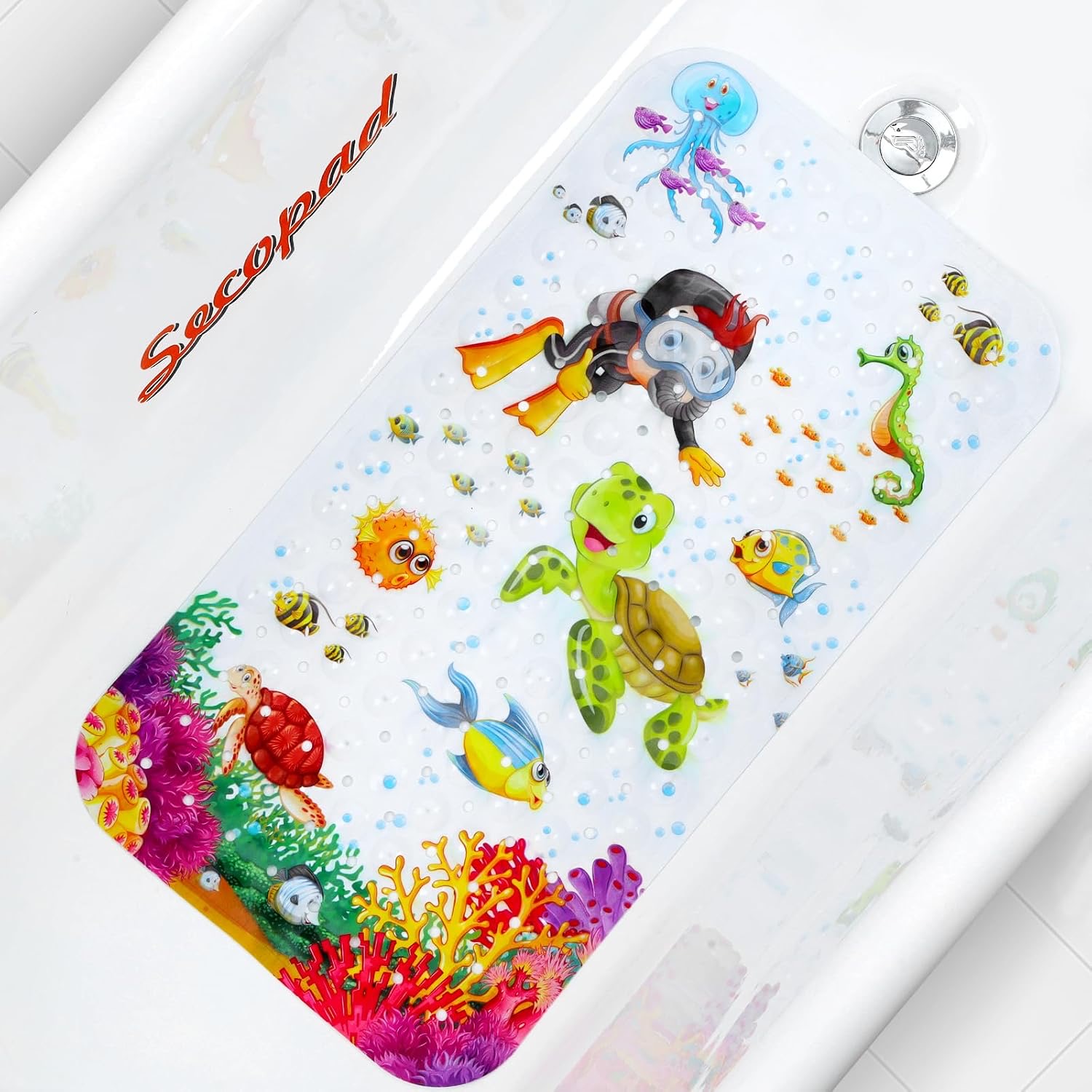 Secopad Secopad Badewannenmatte Kinder, Schildkröten, 70 × 38 cm