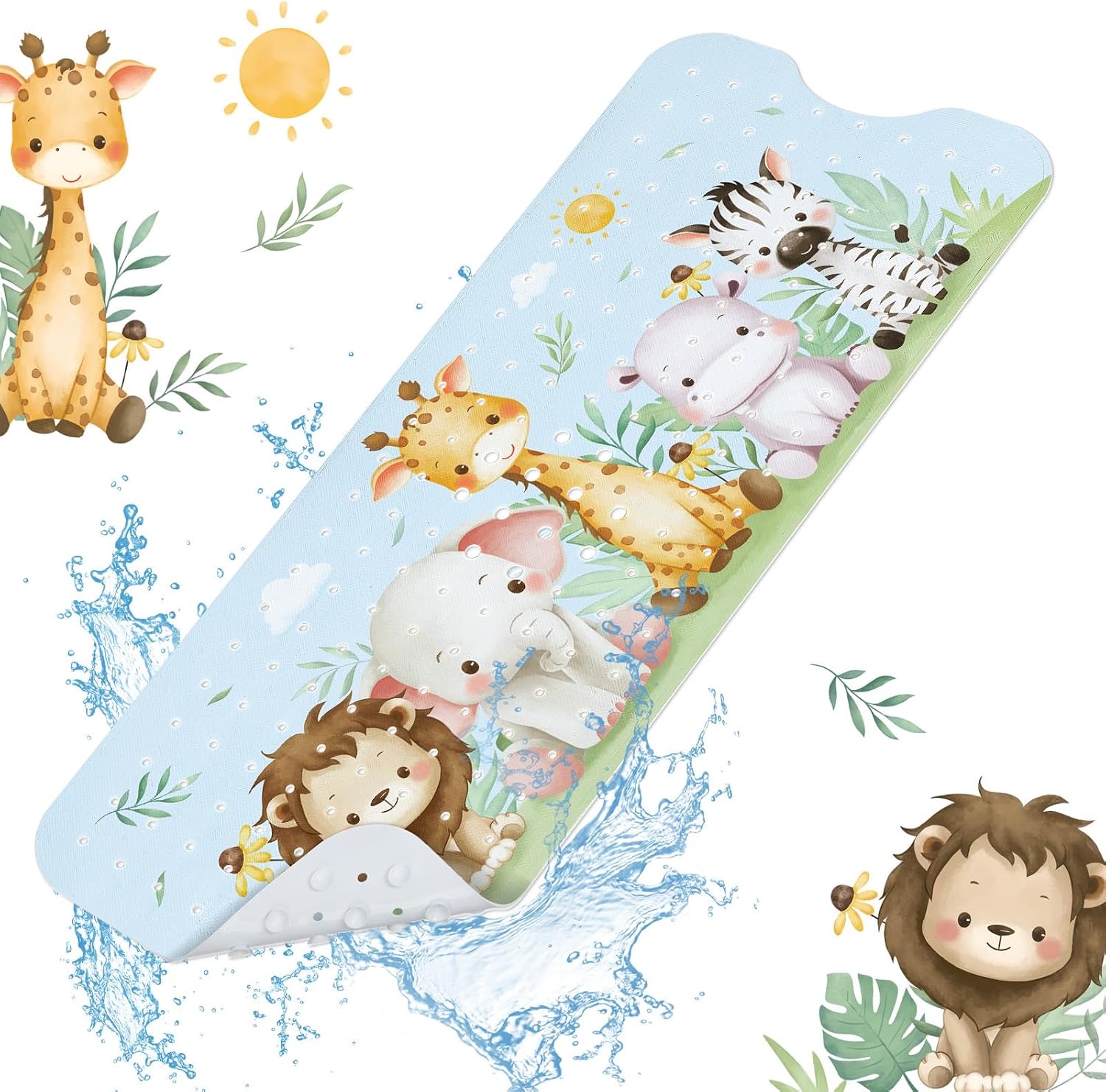 SHUCHING Badewannenmatte Kinder, Waldtiere, 100 × 40 cm