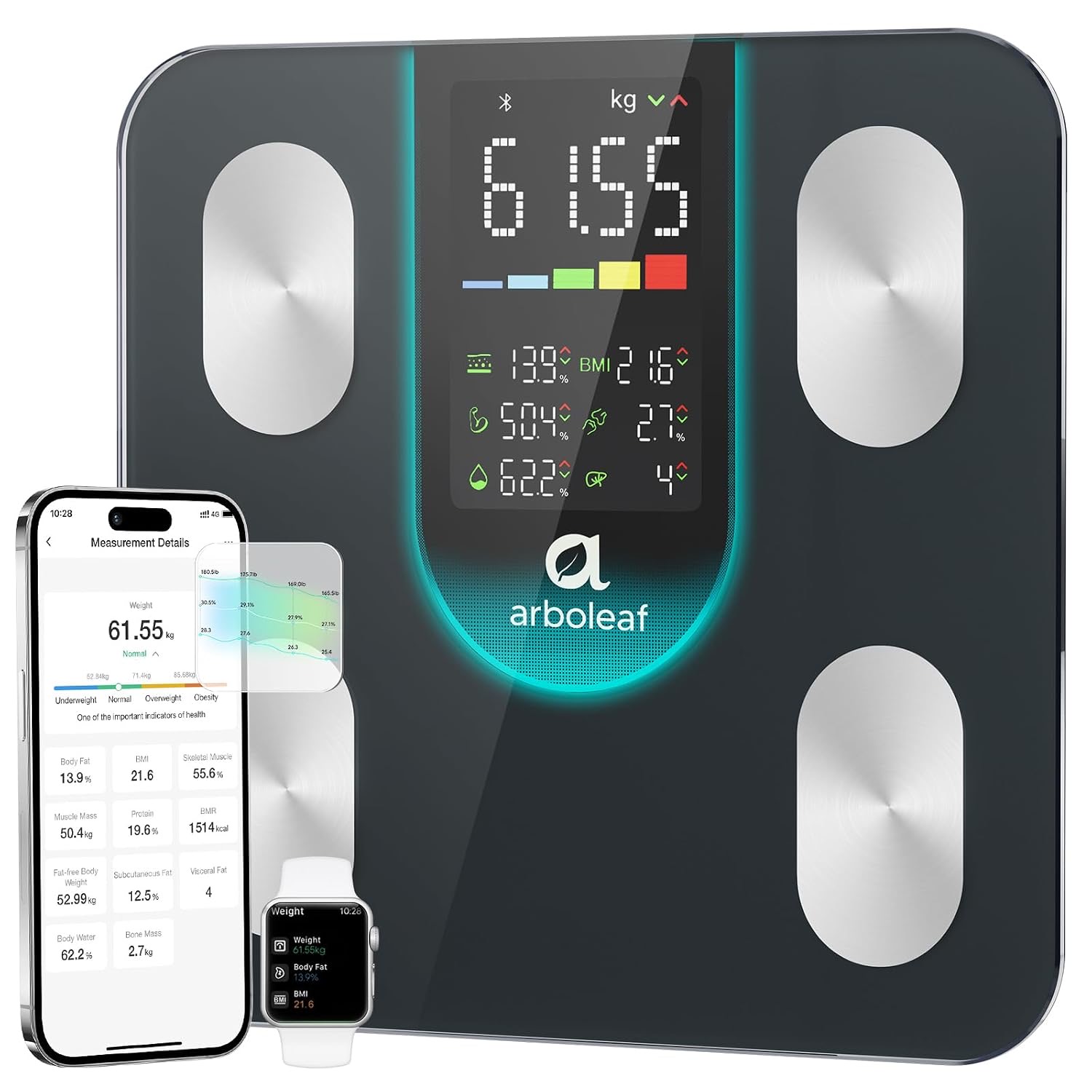 arboleaf CS20L Körperfettwaage – Testsieger Beurer Diagnosewaage