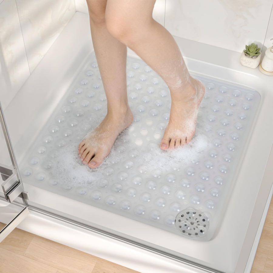HITSLAM Duschmatte rutschfest 53×53 cm, transparent – Testsieger Duschmatte