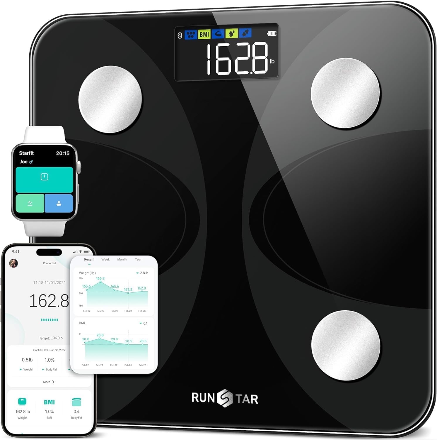 RunSTAR Körperfettwaage mit großem Display