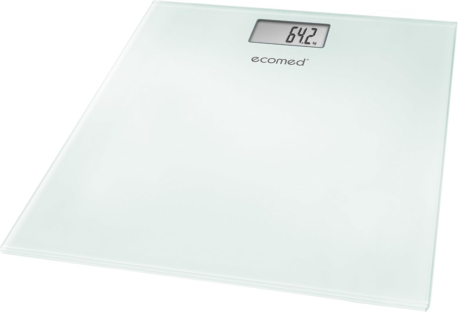 Ecomed PS-72E digitale Personenwaage bis 150 kg, Badezimmerwaage aus Glas mit automatischer Abschaltung