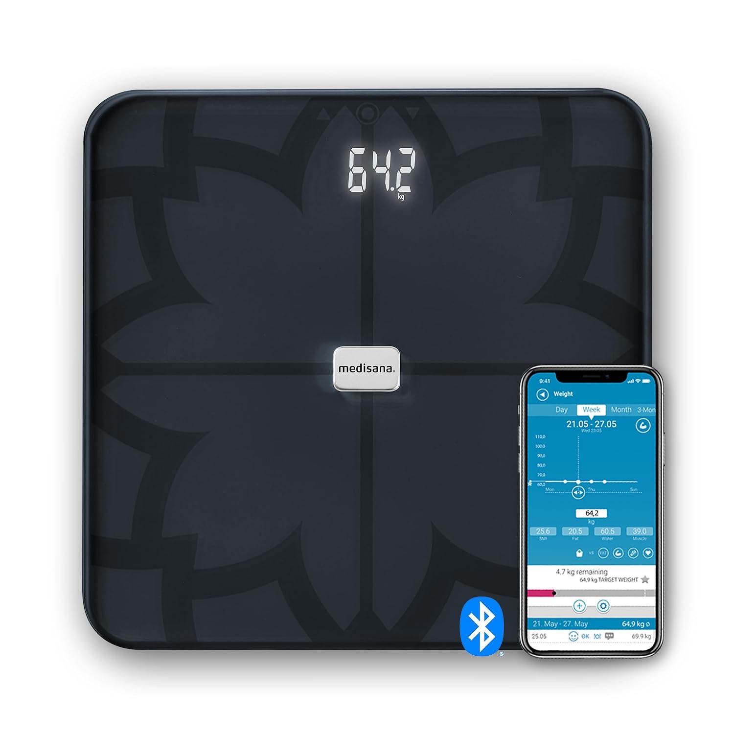 medisana BS 450 connect Körperanalysewaage mit Bluetooth- & Analyse-App