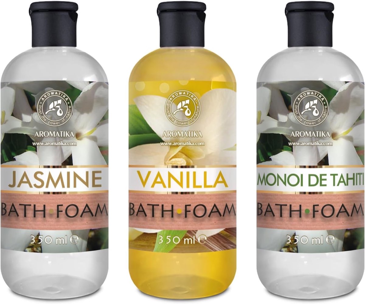 AROMATIKA Badeschaum Set Vanille, Jasmin, Monoi