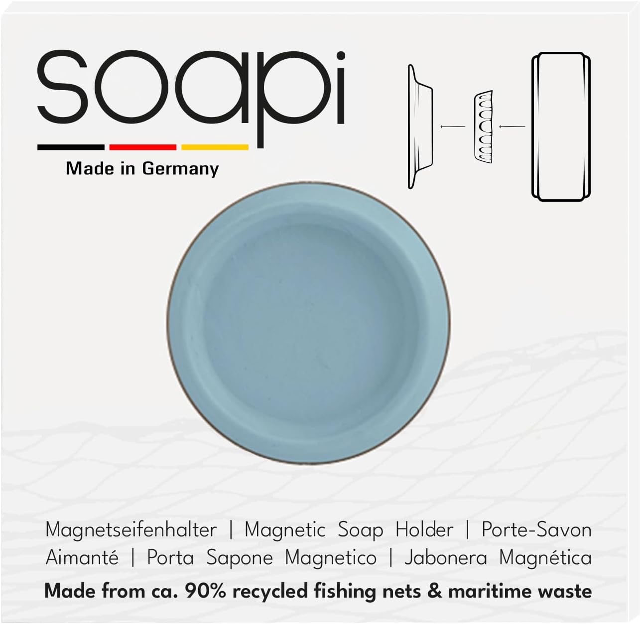 Soapi Magnet-Seifenhalter zum Kleben, Hellblau