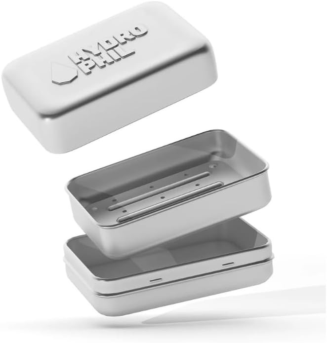 Hydrophil Hydrophil Seifendose aus Aluminium mit Abtropfgitter