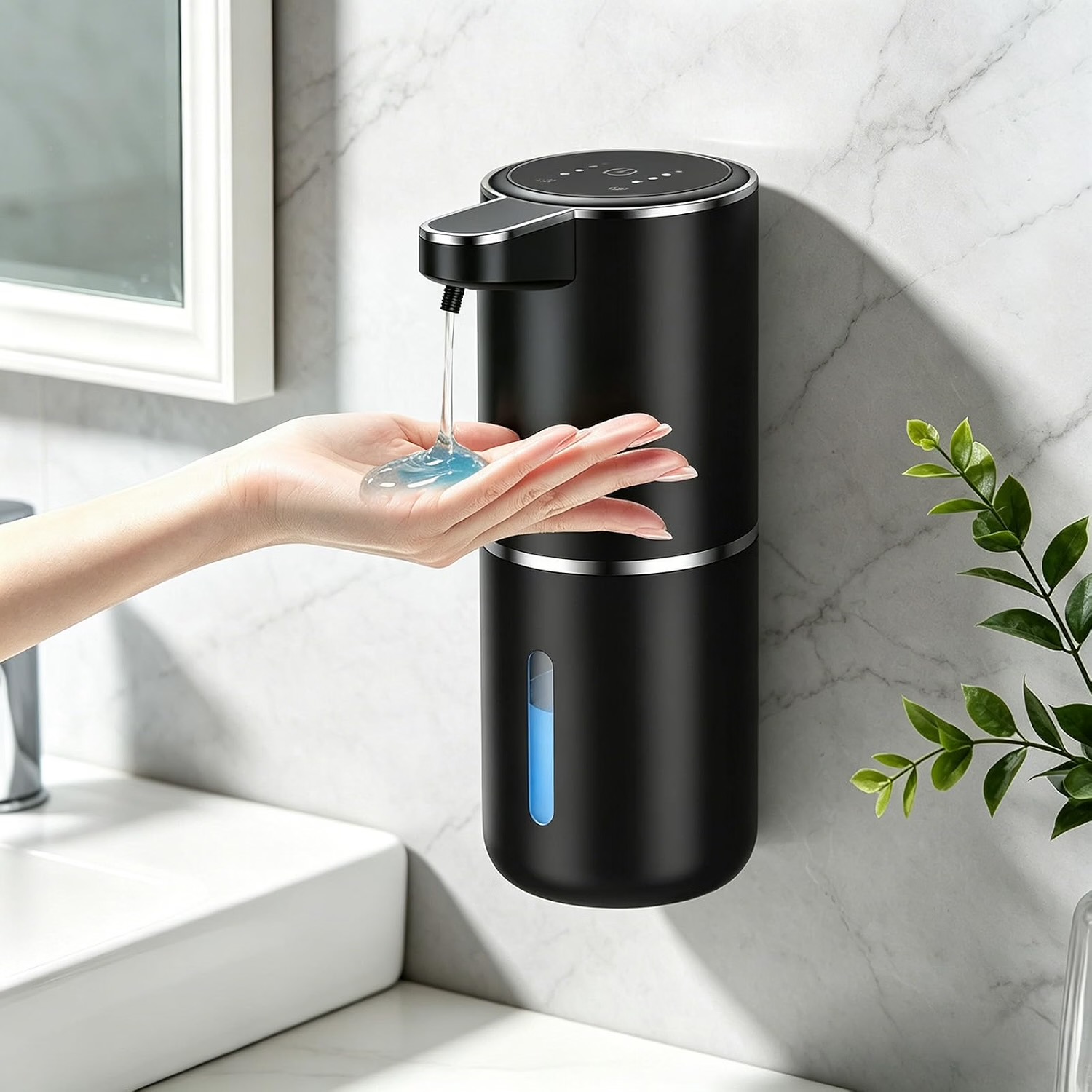 Dalugo Dalugo Automatischer Seifenspender, USB C Wiederaufladbar Mit Wandbefestigung 380ml, Elekt…