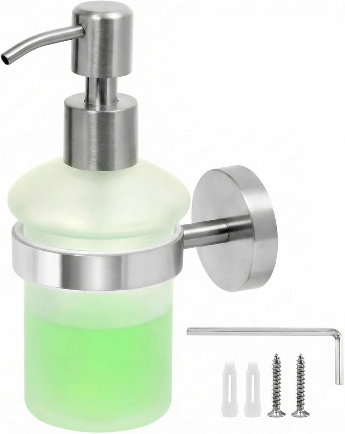 QWORK Wandspender Glas und Edelstahl