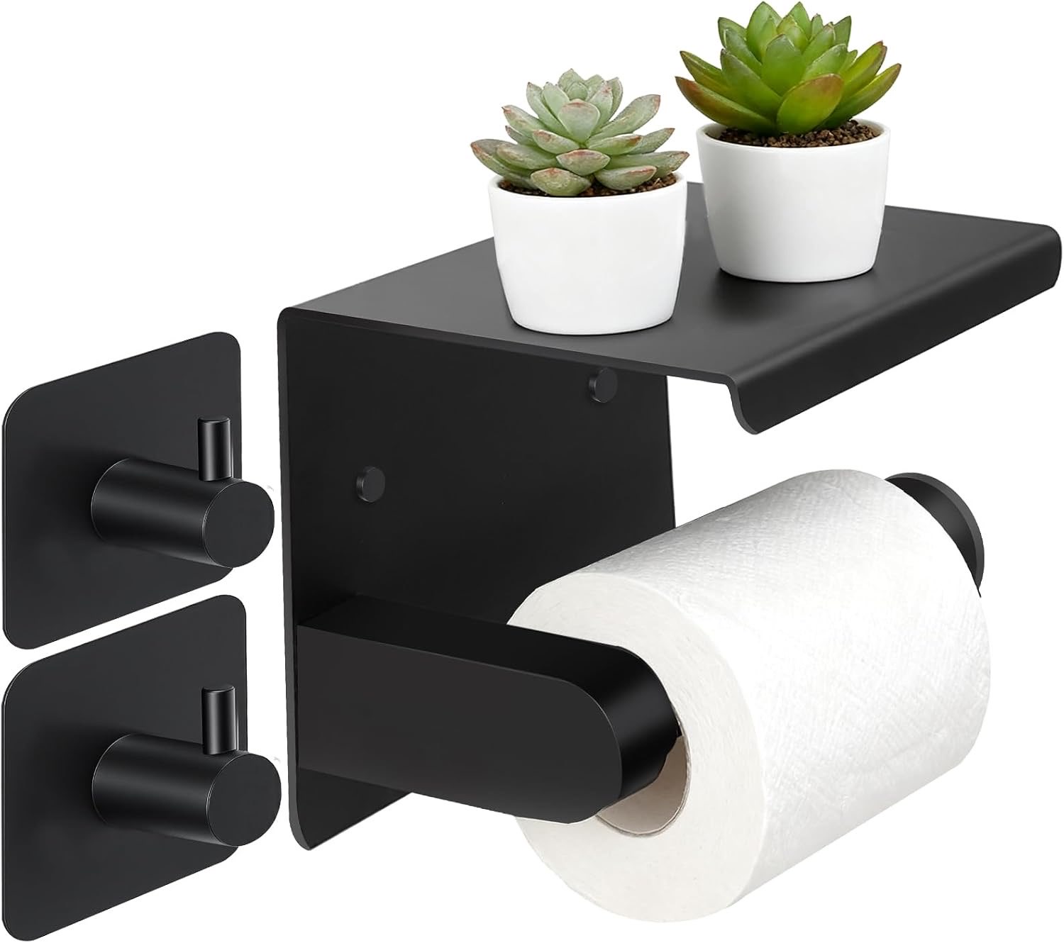 Qwdqwd Toilettenpapierhalter mit 2 Klebehaken