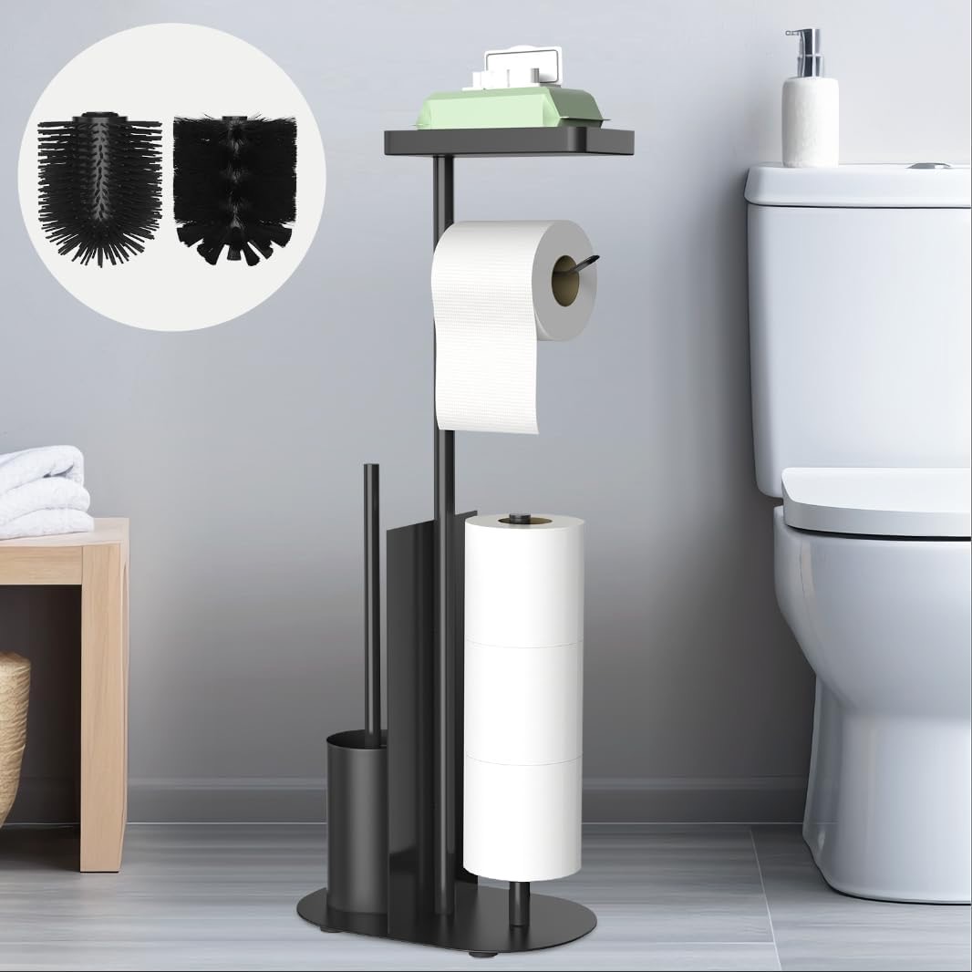 FUNPALA Toilettenpapierhalter stehend mit Bürste und Ablage