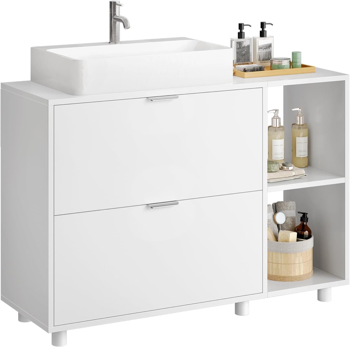 FORABAMB Waschbeckenunterschrank, 2 Schubladen