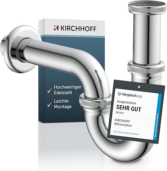 Kirchhoff 6er-Pack Siphon Ablaufgarnitur Edelstahl