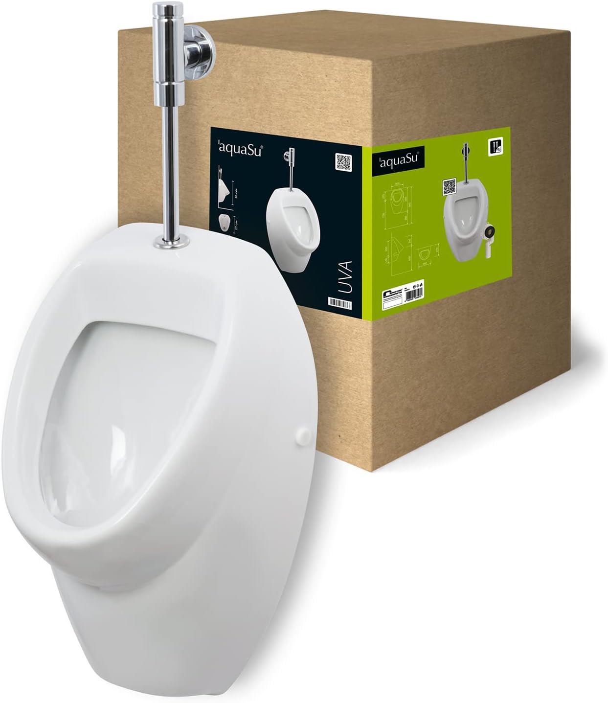 Sanitop-Wingenroth Urinal 03897 mit Sauganschluss, Spülventil oben