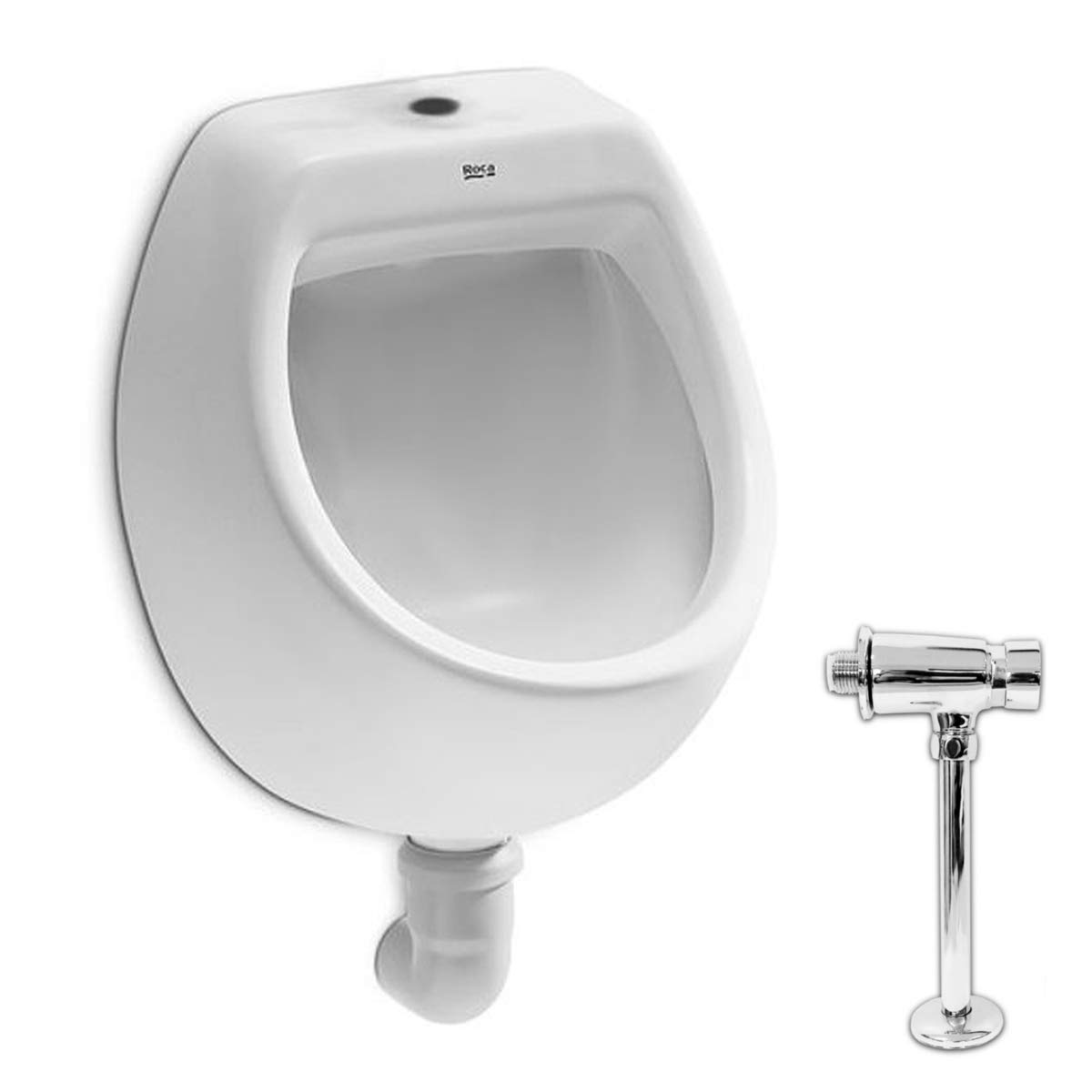 VBChome Set Urinal + Spülventil, Mini vertikal