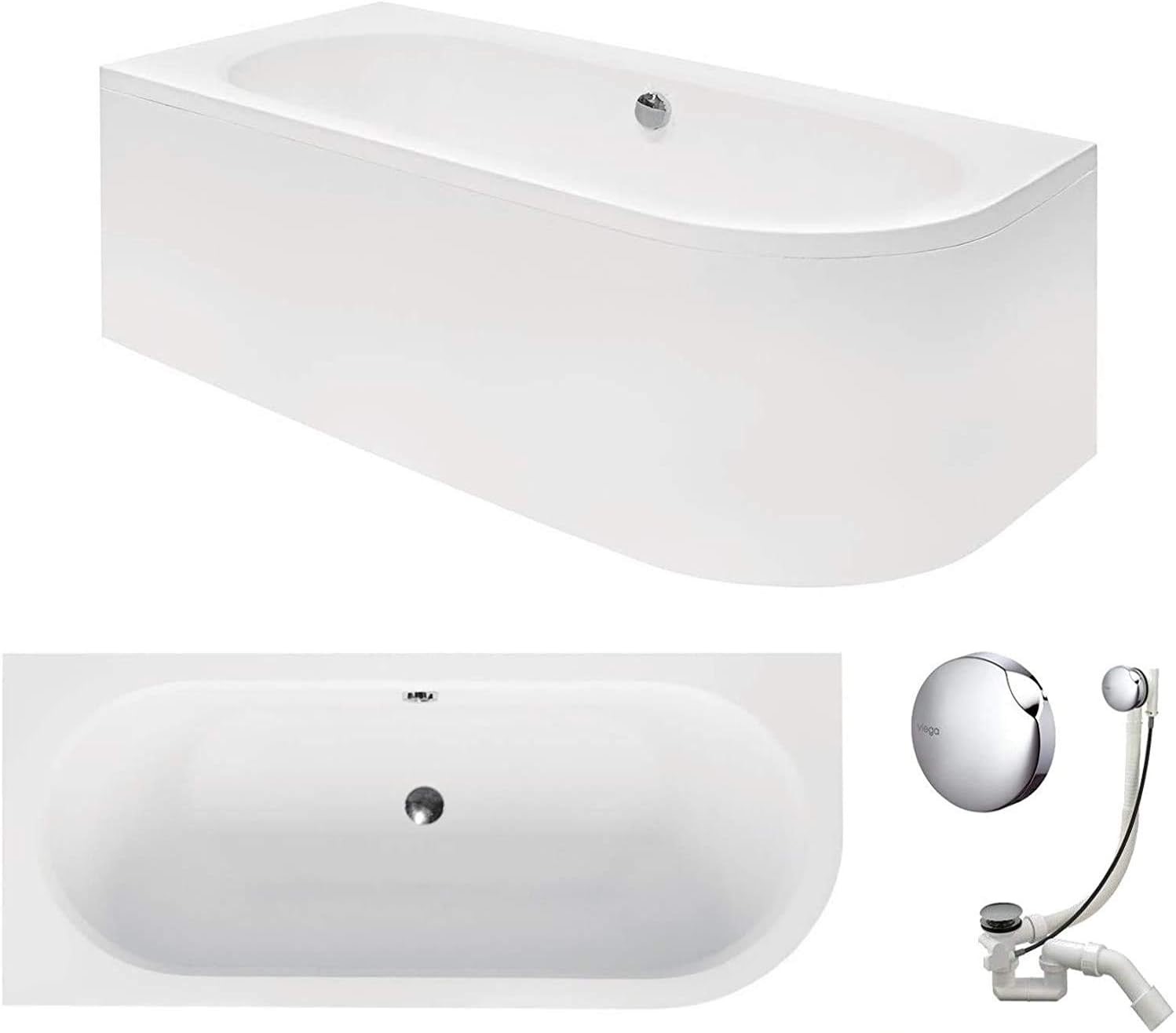 VBChome Eckbadewanne 180×80 cm Set links
