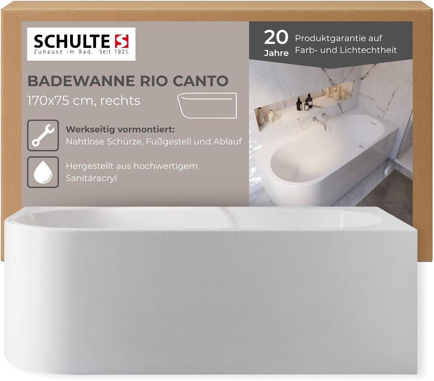 Schulte Rio Canto rechts 170×75 cm
